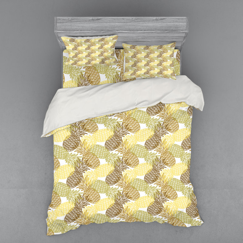 Ensemble de housse de couette Pineapple, Housse de couette grand + 3 pièces supplémentair