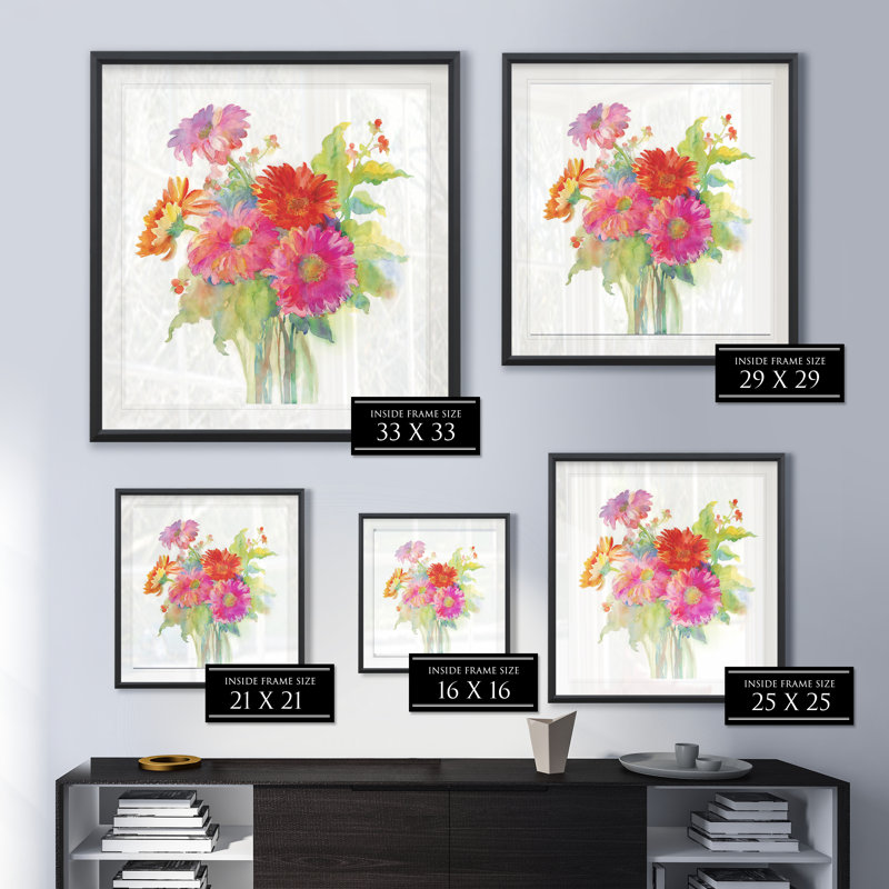 « mixed bouquet », impression encadrée, H 22,5 po x l 22,5 po x P 1,5 po