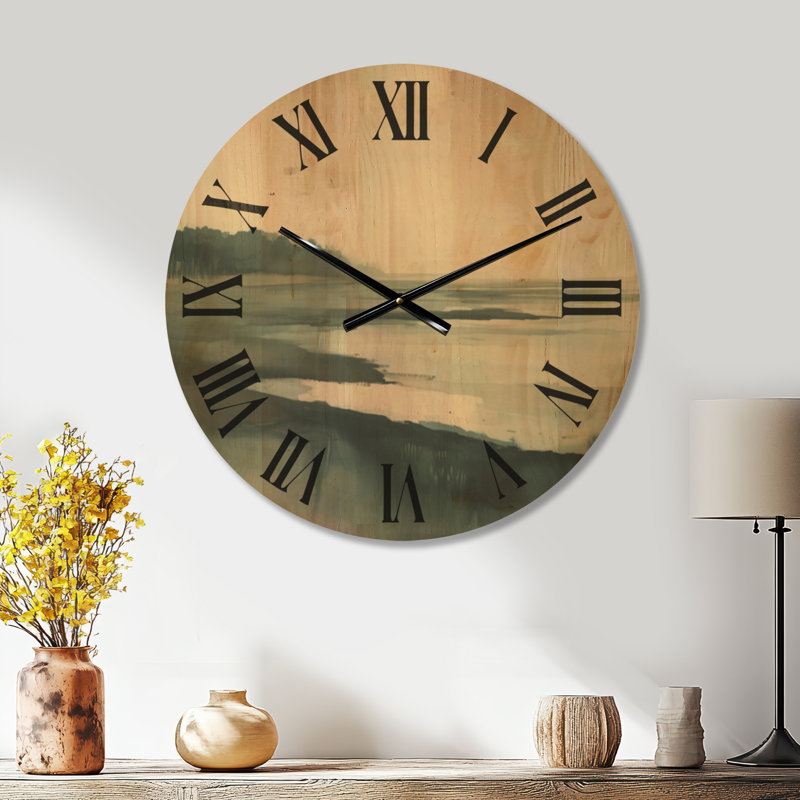 Estuaire de Quiet Sandbar II - Horloge murale en bois bord de mer, Large