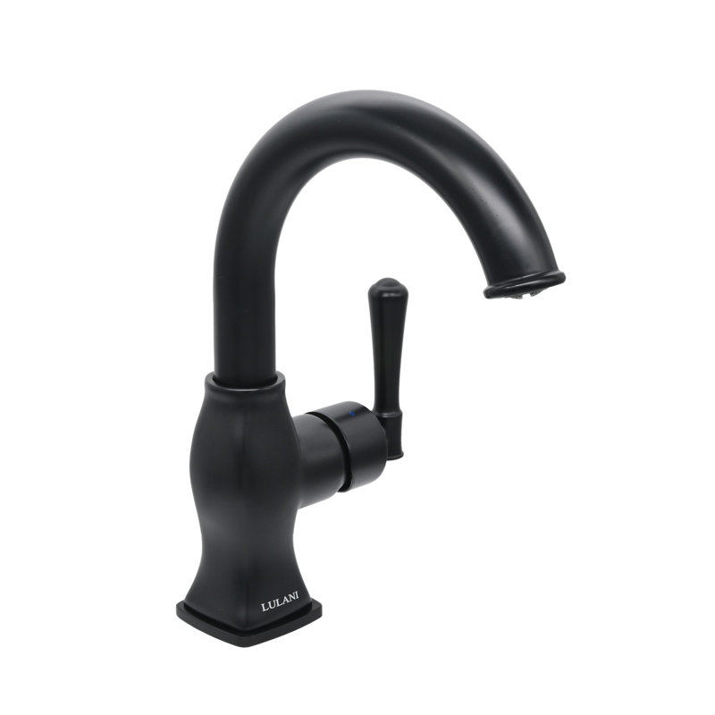 Robinet de salle de bain monotrou avec drain Lulani Aurora, Noir mat