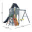 Jack & June Haven II Cedar Swingset with Swings, Slides, and Accessories – Backyard Outdoor Playground Equipment – 100% Cedar Wood – Multiple Playset Configurations for Kids of All Ages