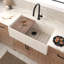 33" Farmhouse Concierge Apron Front Concrete Workstation Kitchen Sink in Ash with Cutting Board-1141336203