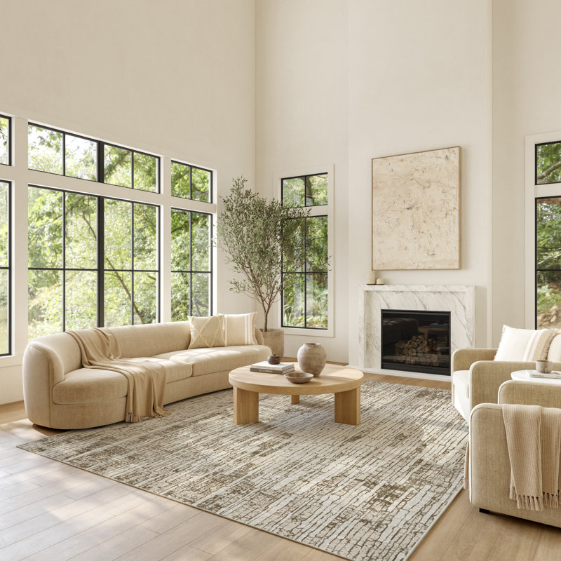 Nourison Soft Structure 5'3" x 7'3" Mocha Modern Indoor Rug, Rectangle 5'3" x 7'3", Mocha