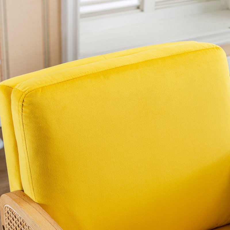 Edgao Velvet Armchair, Yellow