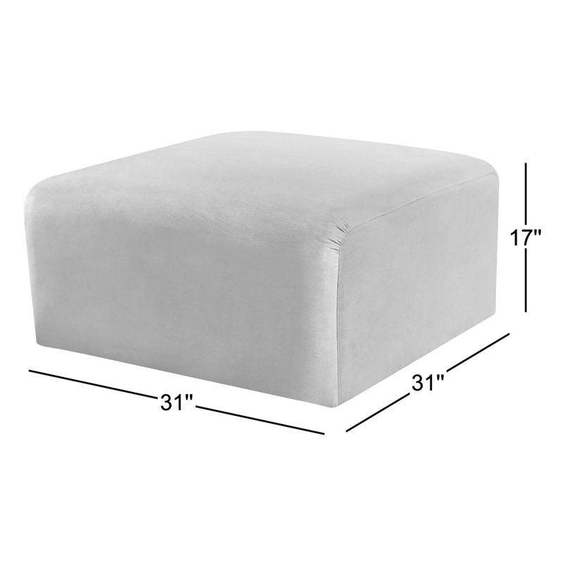 Repose-pieds en velours 31 po Hingham Josie, Velours brun clair