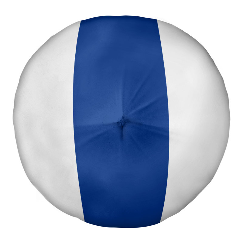  Coussin de sol touffeté, H 26 po x l 26 po, Blanc / Bleu