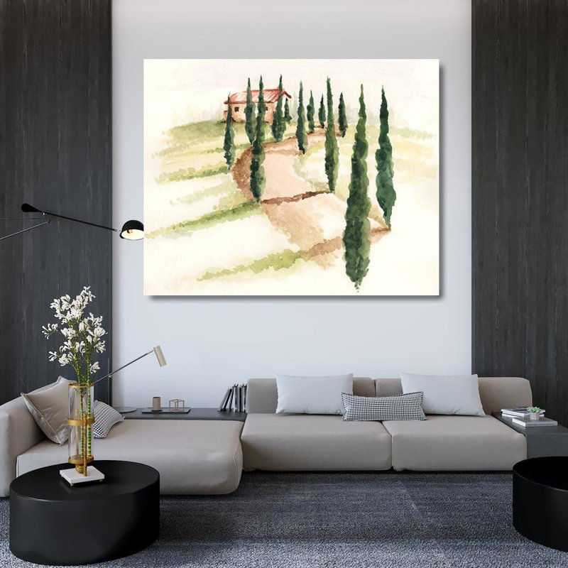 «Red Barrel Studio® Parker, Jennifer Paxton Gallery, art sur toile tendue: Tuscan Villa III, H 36 po x l 44 po