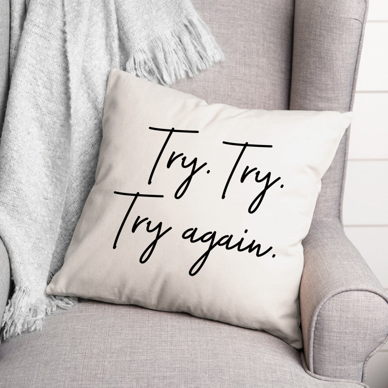 Black And White Typography Collection Throw Pillow
