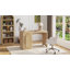 Bureau de 47 pouces avec 3 tiroirs et rangement pour dossiers Adah, bureau d'écriture moderne en cascade courbé, bureau à domicile minimaliste, chêne clair-2109778222