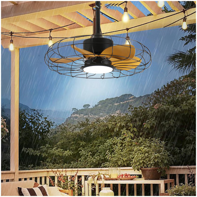 23 in Outdoor Ceiling Fan with Lights,IP65 Waterproof  Fan with Remote Control  with 3CCT 6-Speeds for Patio Porch Pergola