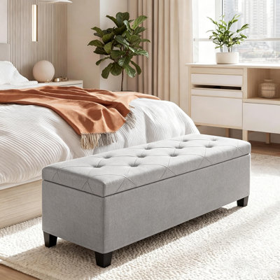 Seprina Upholstered Rolled Arm Storage Bench