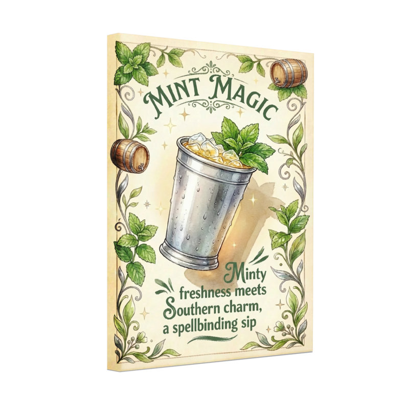 Fashion Mint Cocktail magique avec menthe fraîche et glace, H 18 po x l 12 po