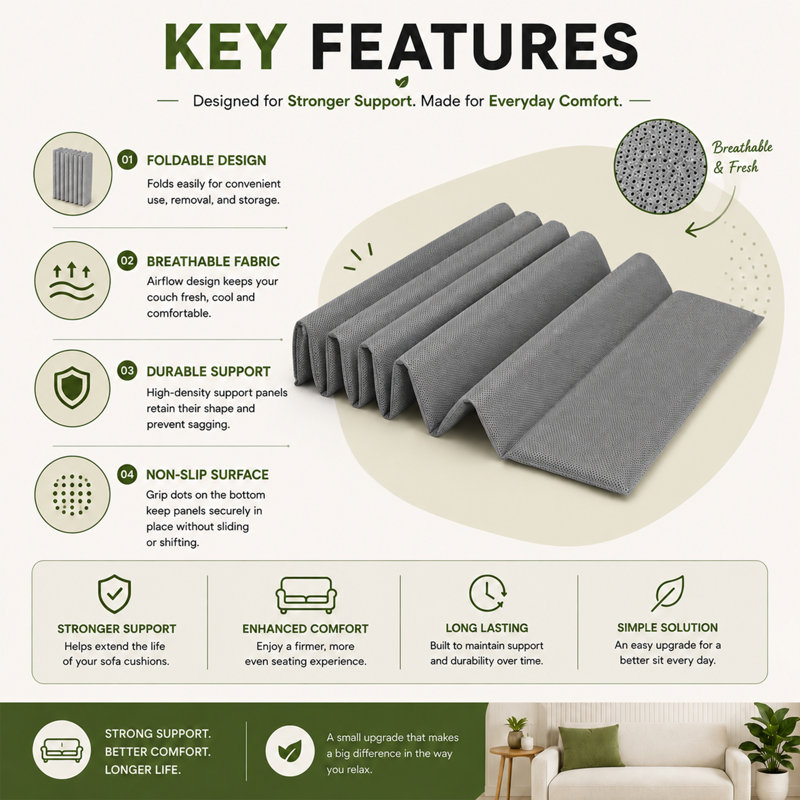 Heavy Duty Premium Couch Cushion Support Board to Fix Sagging Sofas, Under Sofa-Seat, Thick Wood Boards Add Strong Seat Supports, Replacement Stuffing Under Couches, Sofa, Chair