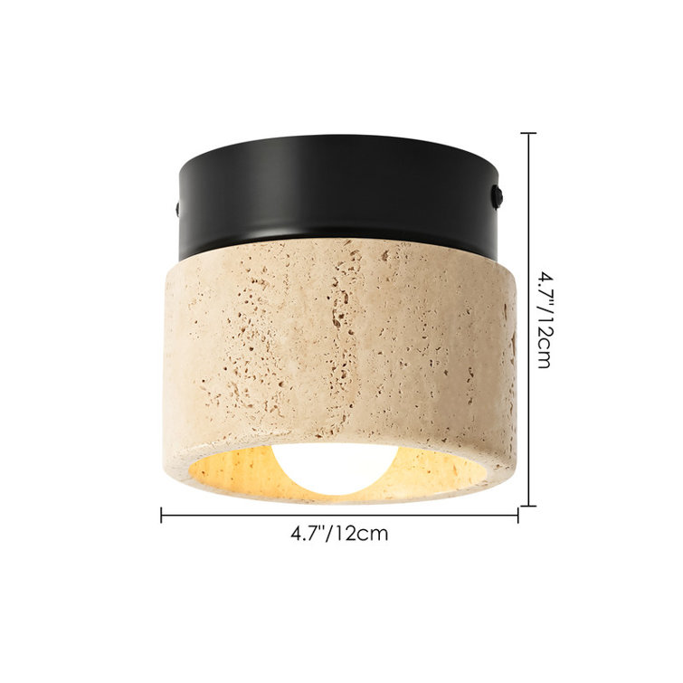 Solara 1 - Light Dimmable Nordic Natural Stone Flush Mount Ceiling Light