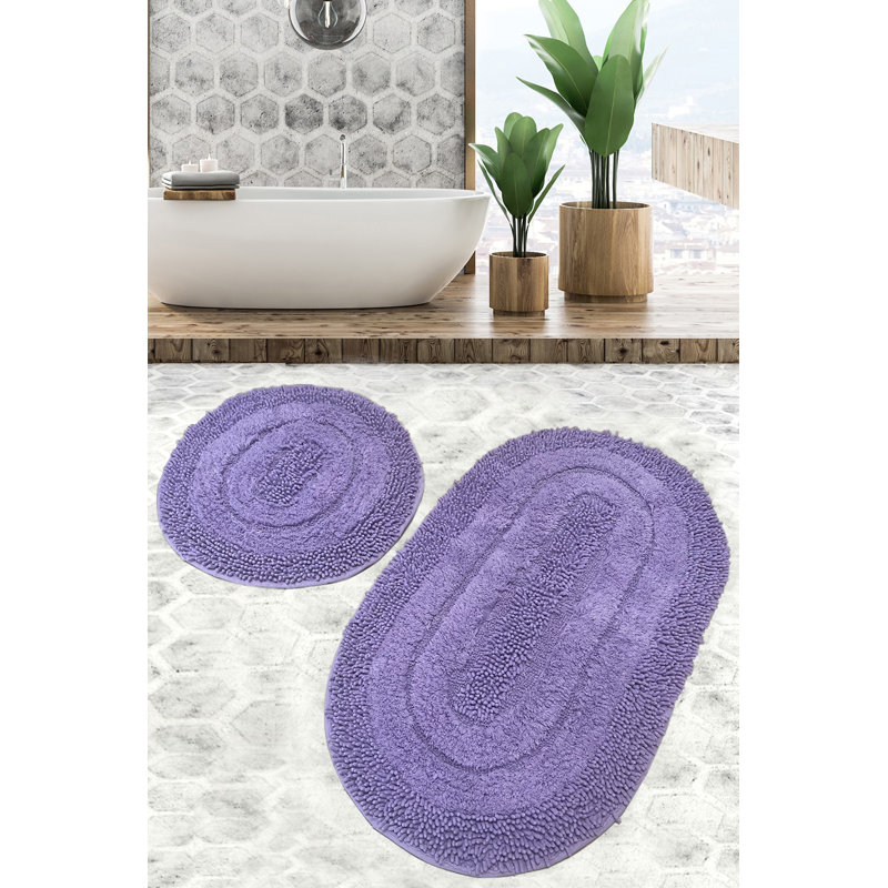 Cotton Bath Rug, Purple