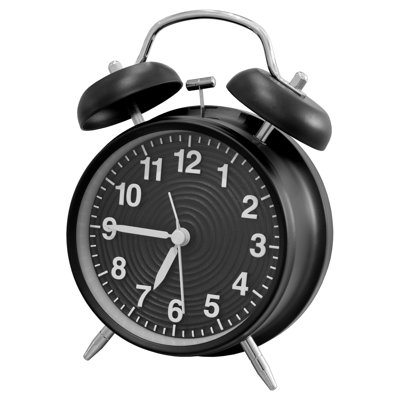 Analog: Numerical (numbers With 2+ Hands) Metal Battery Alarm Tabletop Clock