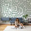 Papier peint blanc avec motif abstrait moderne Mid Century-867915548-867915547