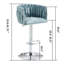 Tabourets de bar pivotants à 360 ° en tissu bleu - hauteur de comptoir réglable avec dossier tissé et repose-pieds pour pub, café, cuisine (2 pièces, 2 pièces et dans la cuisine, pub)-1827967626