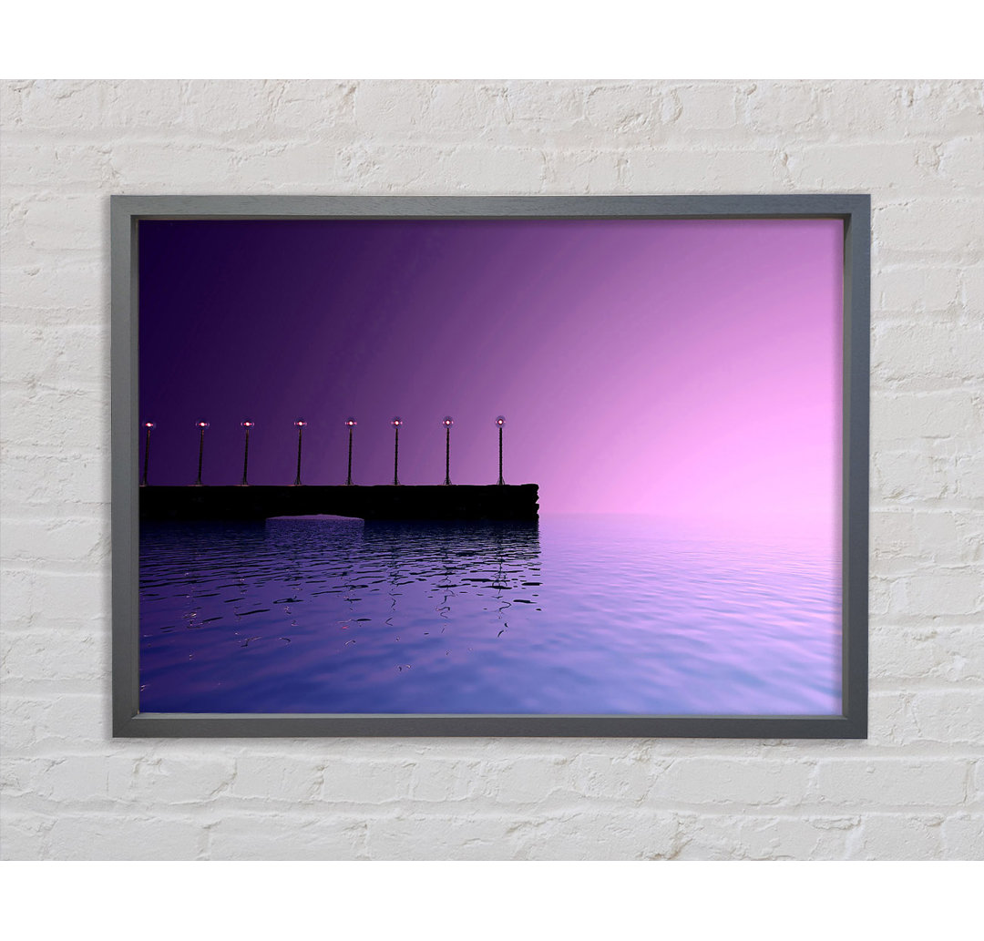 Purple Sky Pier - Einzelner Bilderrahmen Kunstdrucke auf Leinwand