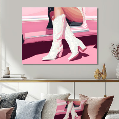 «White Cowboy bottes on Interstate 410 II - Cowgirls», reproduction d'art murale
