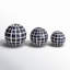 Halcott Set of 3 Ceramic Orbs - 4", 5", 6" Set of Blue and White Checkered Decorative Round Table Orbs for Home or Office Decor, Stylish Gift Idea