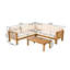 Kyree Outdoor 4-Pieces Acacia Wood Conversation Set With Cushions