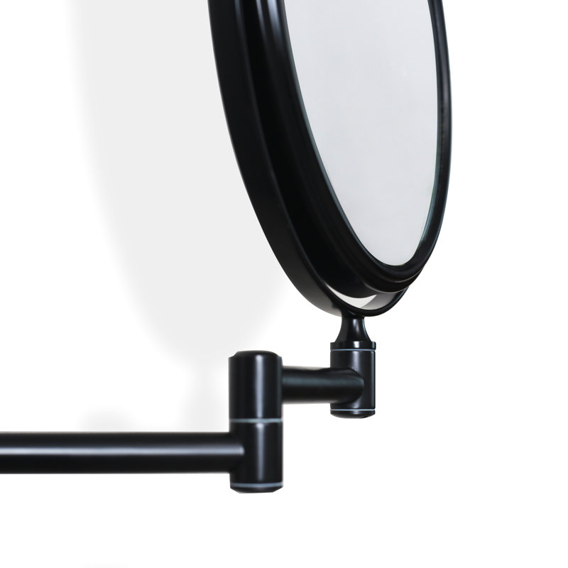 Afraz Taylor Reversible 5X Magnifying Wall Mirror - Chrome, Black