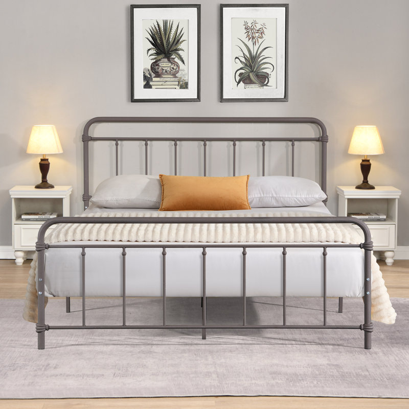 Justine Metal Slat Bed, Queen, Copper