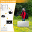 Table pliante de 34 po, table carrée pliante portable avec pieds pliables et poignée de transport, tables en plastique pour le camping, le pique-nique, le bureau, la fête-131046540