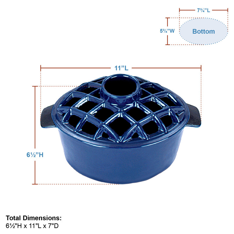 Hepp 0.55 Gal. Warm Mist Steam Tabletop Humidifier Cast Iron, Blue