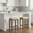 Adalwen Upholstered Linen Counter Stool with Solid Wood Frame