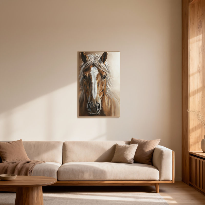 Portrait d'animaux avec une flamme blanche et une crinière, H 24 po x l 16 po