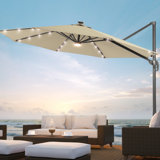 Destinnie 120'' Lighted Cantilever Umbrella