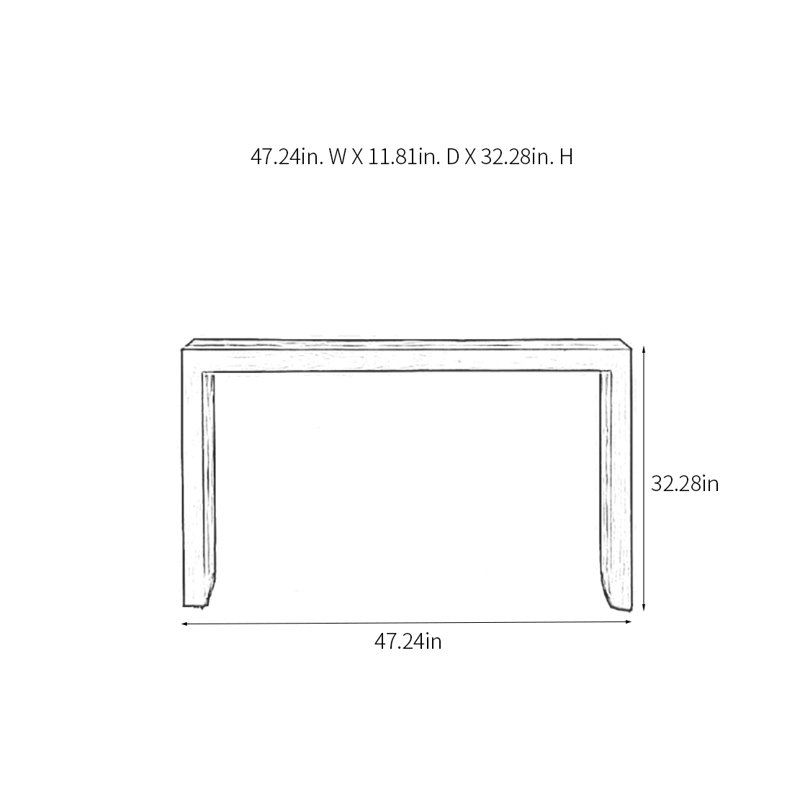 Console Modern Minimalist, H 32,28 po x l 47,24 po x P 11,81 po, Noir, noir, noir, noir