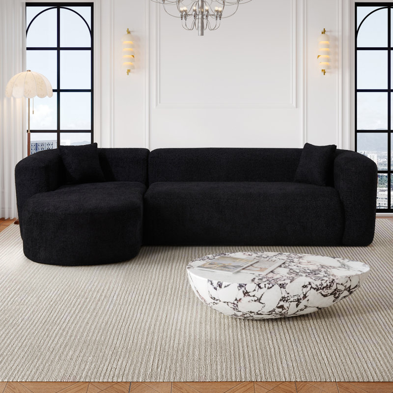 Canapé modulaire Modern, Chenille beige, Orienté vers la gauche