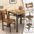 3 Piece Square Bar Table And Chairs Set, Space Saving Design Dining Table Set With Storage Shelf, Small Kitchen Table Set Of 3, With Particle Board Table Top And Metal Frame-1868124066