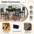 5 PCS Dining Table Set for 4 w/Rubber Wood Legs Upholstered Seat Padded Backrest-1085376182-1085376183
