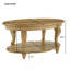 Table basse ovale en bois massif à 2 niveaux de 42 pouces pour le salon avec tablette de rangement ouverte, facile à assembler-902249904-902249906