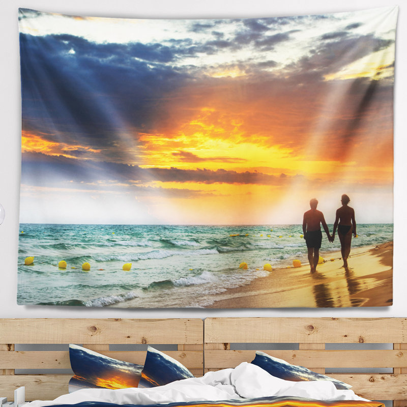 Lovers au tapisserie de plage en polyester mer avec accessoires suspendus inclus, H 32 po x l 39 po