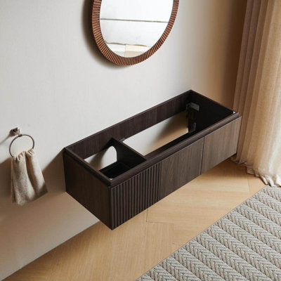 30" Muri Espresso Woodgrain Plywood Cabinet With Double Doors And One Drawer, No Basin And Top, No Faucet And Sink Cover