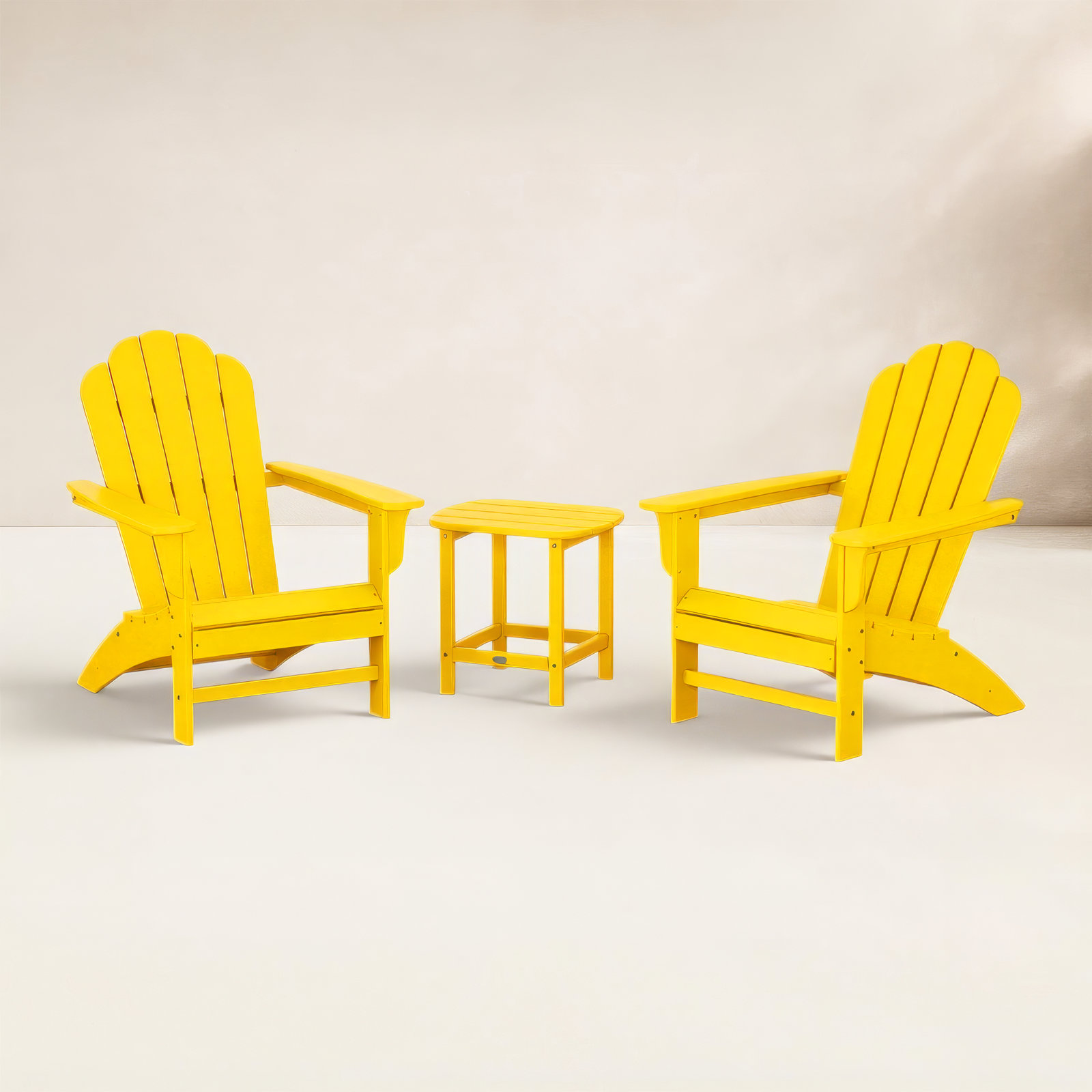 POLYWOOD Country Living Adirondack Chair Set, Lemon