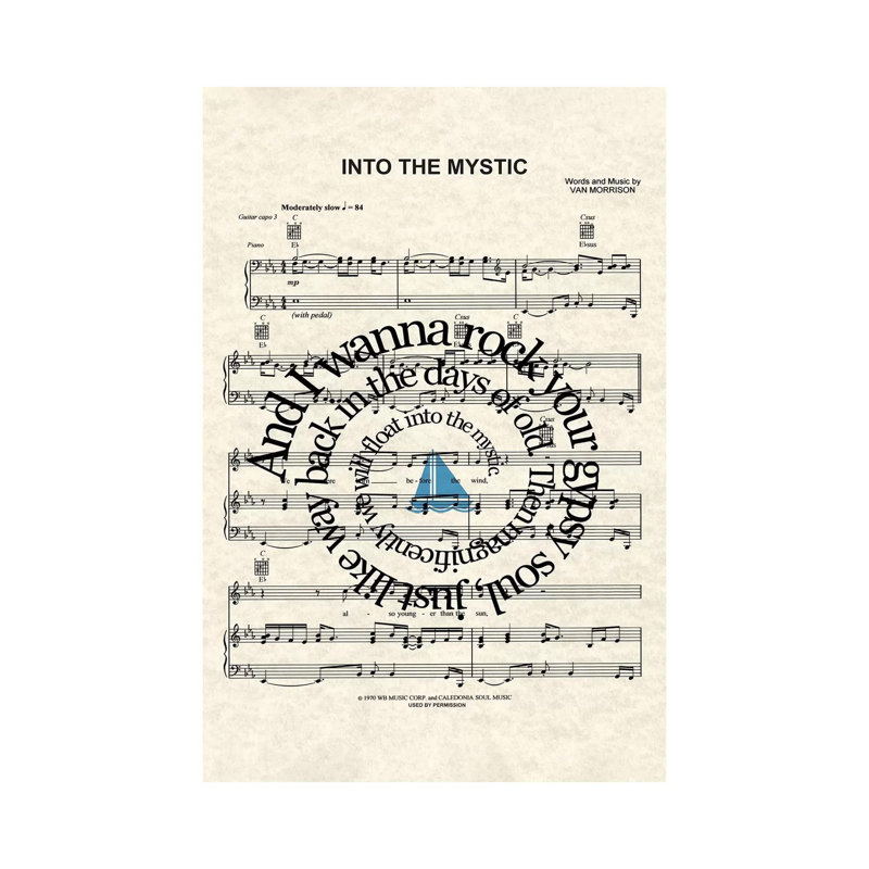 Into The Mystic - Blue Sail Boat - Print on Canvas, Wrapped Canvas, 101.6 cm H x 66.04 cm W x 1.91 cm D