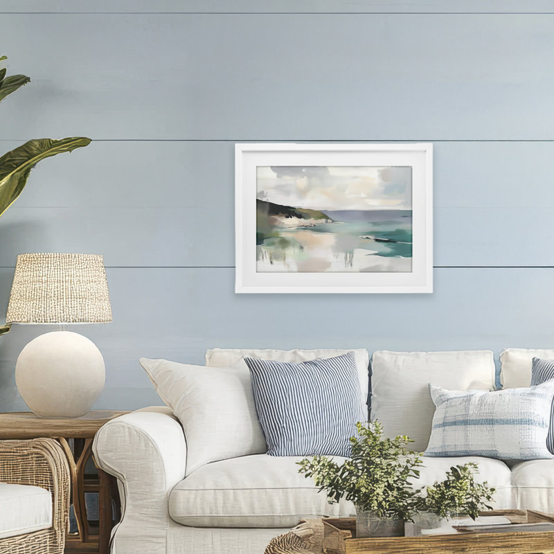 Reproduction de paysage encadré sous verre Wild Rhythm, conception par Mona Grace, H 17 po x l 23 po, Cadre blanc côtier