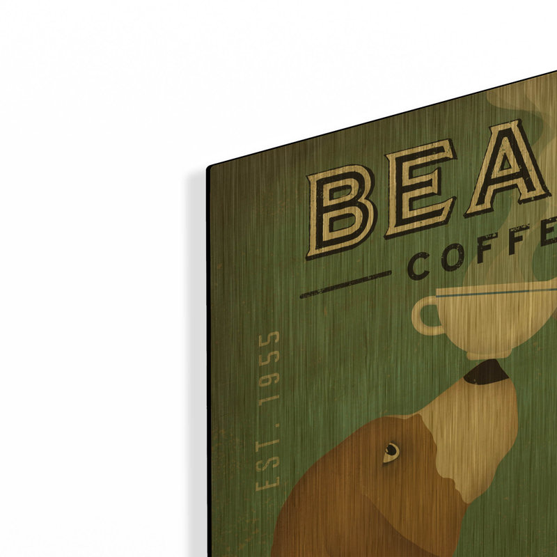 «Beagle Coffee Co Chicago» par Ryan Fowler, art mural en métal doré, 24 po x 24 po, 24 po x 24 po
