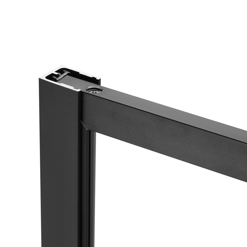 Fixed Glass Shower Panel, 34 x 73.6 in Full-Framed Fixed Shower Screen, 5/16 in Thick Clear Tempered Glass Door with Bottom Seal Strip and Hardware, Easy to Clean, for Bathroom, Matte Black