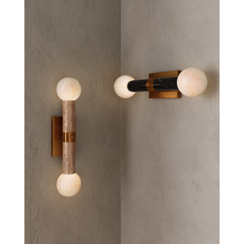 Beatrix Beige Bath Wall Sconce, Black