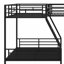 Lit superposé en métal avec lit mezzanine attaché et bureau