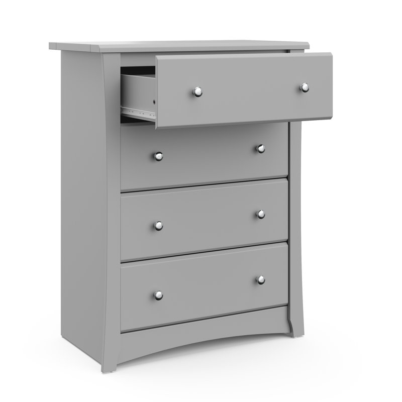 Pebble Gray Vertical 4-Drawer Nursery Dresser