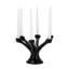 Métal, P 13 po, mains tenant un chandelier, noir