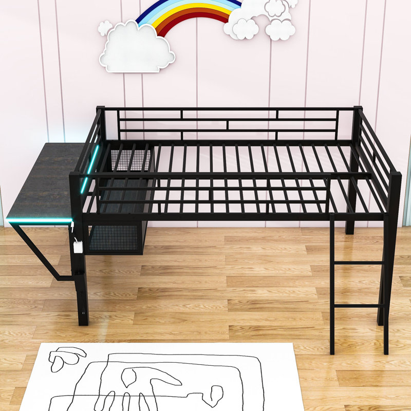 Janelyn Kids Loft Bed with Drawers, Full
